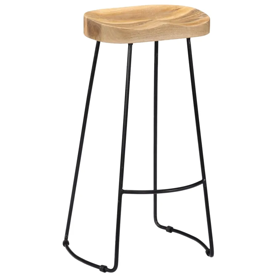 Tabourets de bar Gavin lot de 2 bois de manguier massif - 10