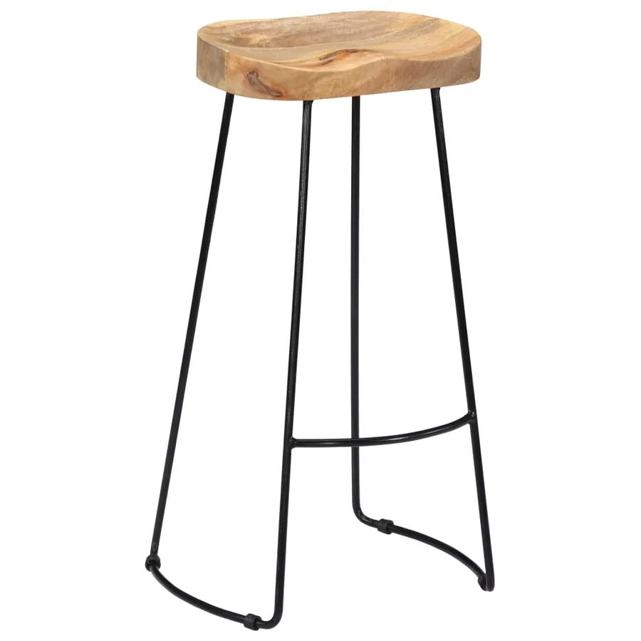 Tabourets de bar Gavin lot de 2 bois de manguier massif - 12