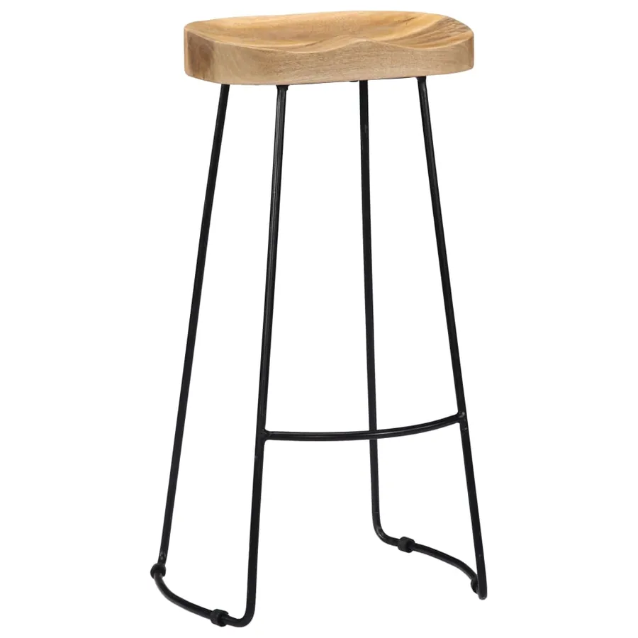 Tabourets de bar Gavin lot de 2 bois de manguier massif - 2