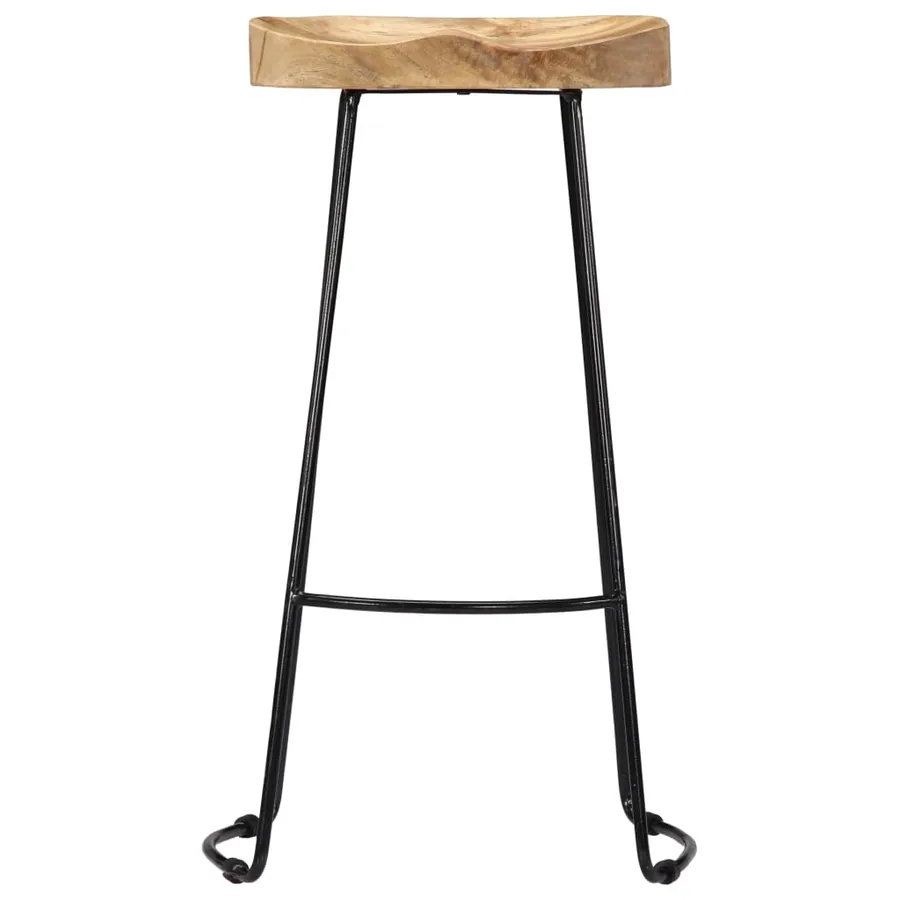 Tabourets de bar Gavin lot de 2 bois de manguier massif - 3