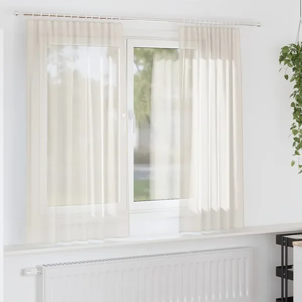 Rideaux en voile à œillets 2 pcs couleur crème