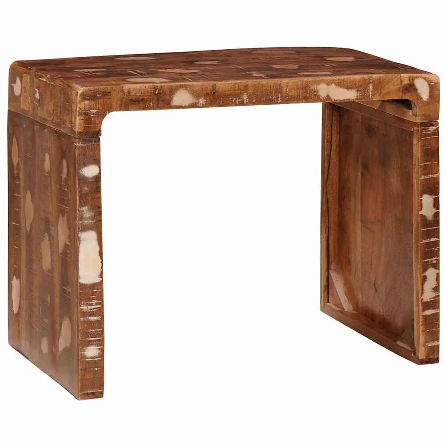Table d'appoint Marron 60 x 35 x 46 cm Bois Recyclé Solide - 3