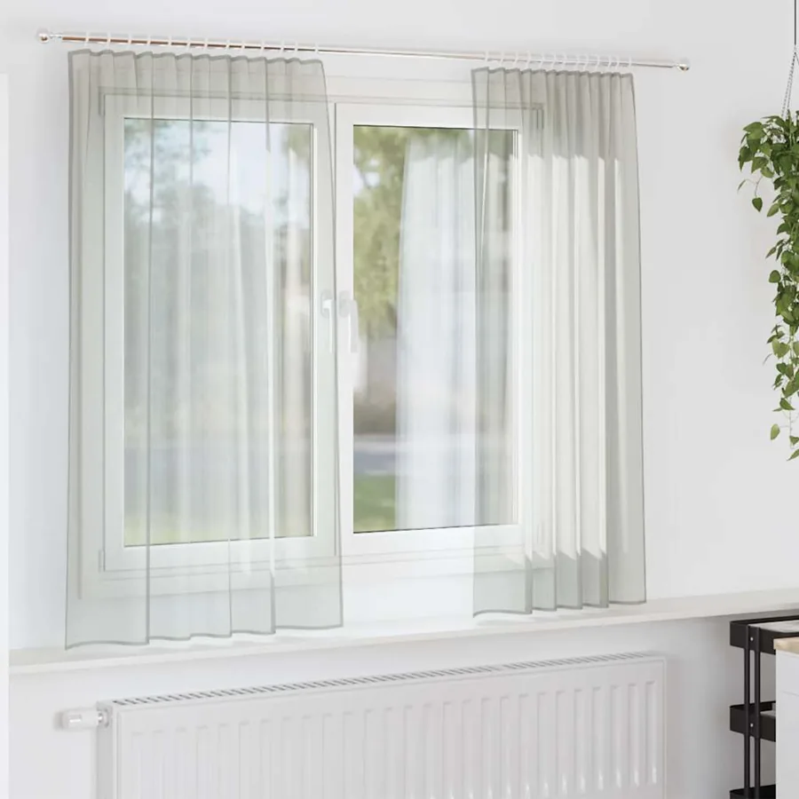 Rideaux en voile à œillets 2 pcs gris clair