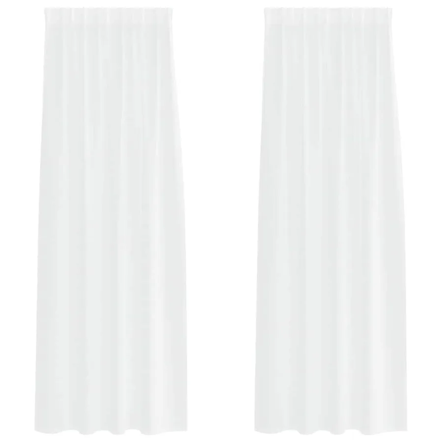 Rideau en Voile 2 pcs Blanc 245 x 140 cm Polyester - 2