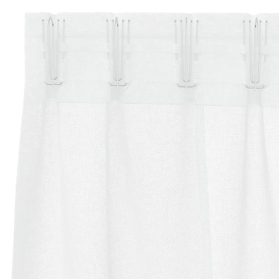 Rideau en Voile 2 pcs Blanc 245 x 140 cm Polyester - 5