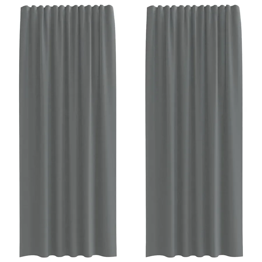 Rideaux en voile à œillets 2 pcs gris foncé - 2