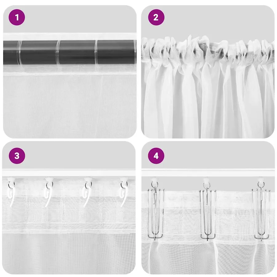 Rideaux en voile à œillets 2 pcs gris foncé - 7