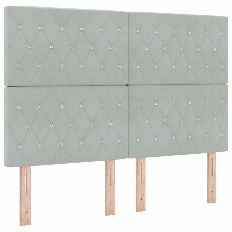 Tête de lit Gris clair 144 cm Velours - 2