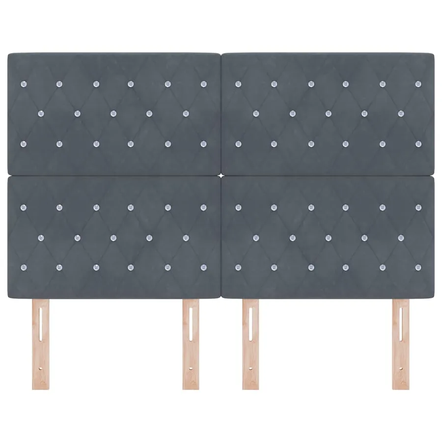 Tête de lit LED avec bandes LED Gris foncé 160 cm Velours - 5