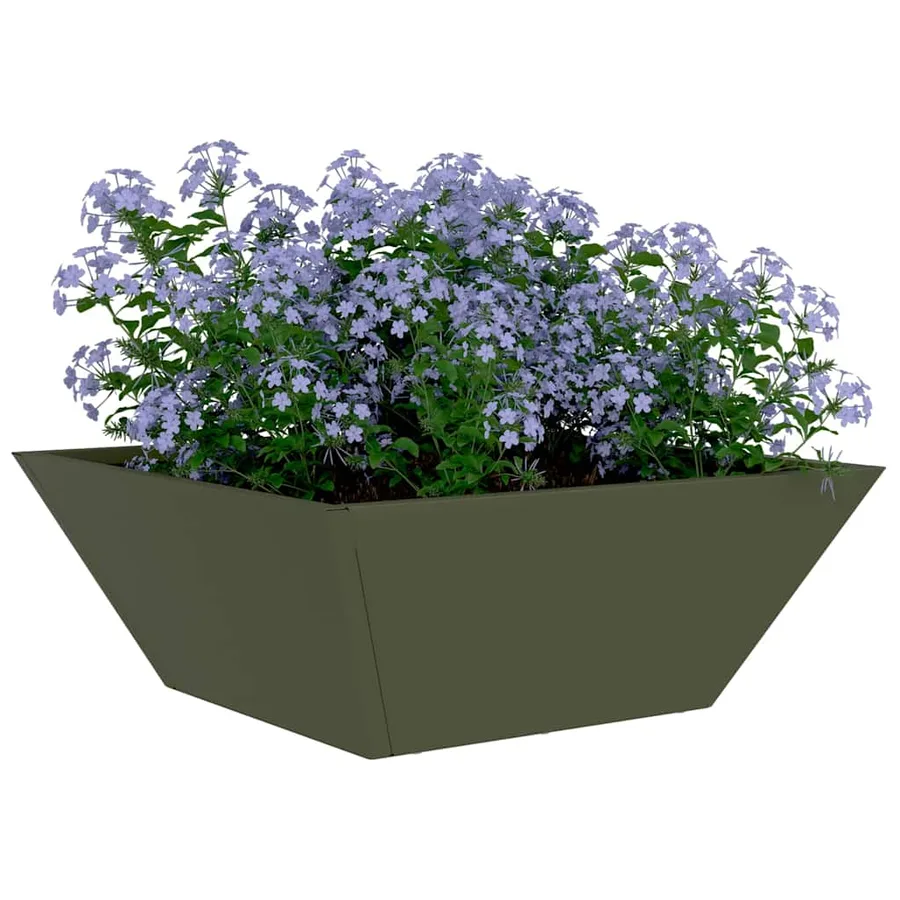 Cache-pot de jardin Vert olive 40 x 40 x 15 cm - 3