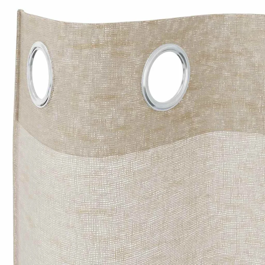 Rideau en Voile 2 pcs Couleur sable 225 x 140 cm Polyester - 5