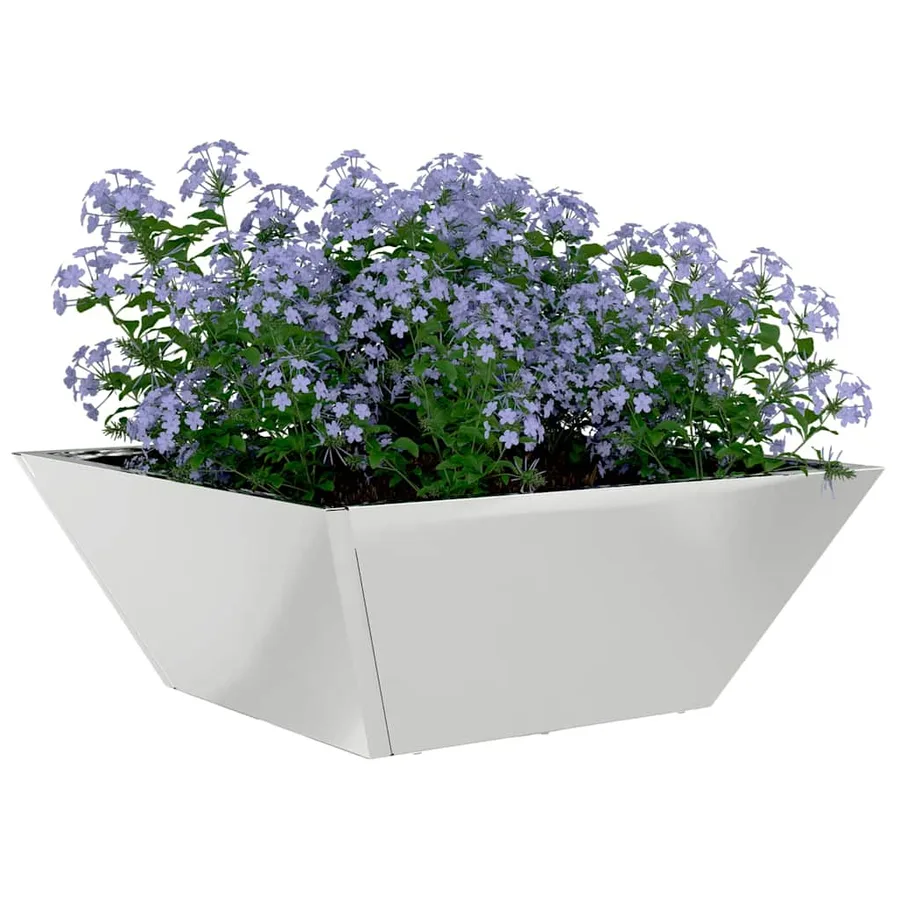 Cache-pot de jardin 5 pc Argent 40 x 40 x 15 cm Acier galvanisé - 3