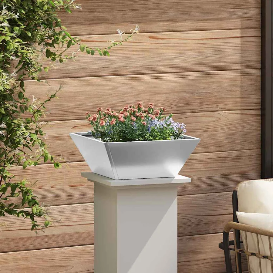 Cache-pot de jardin 5 pc Argent 40 x 40 x 15 cm Acier galvanisé - 4