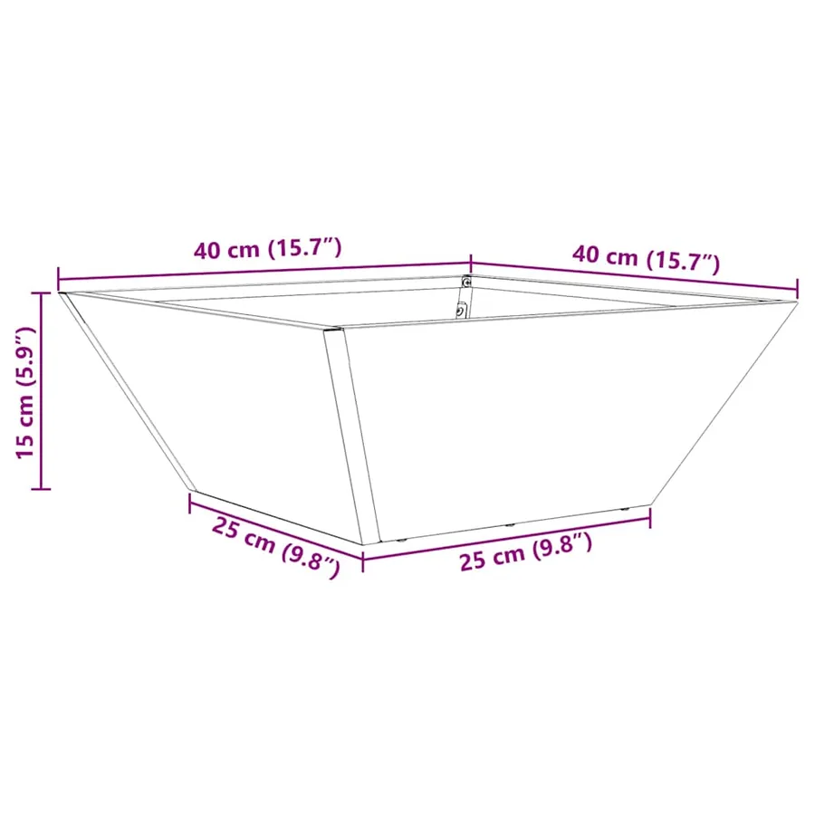 Cache-pot de jardin Anthracite 40 x 40 x 15 cm - 12