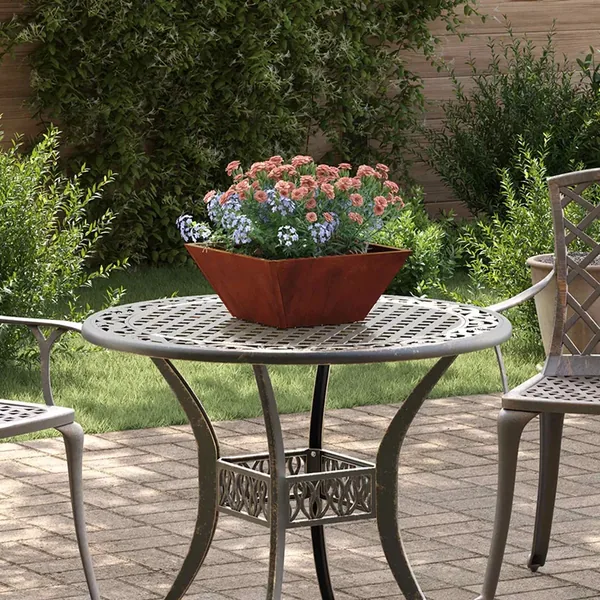 Cache-pot de jardin 5 pc Rouillé 35 x 35 x 15 cm Acier patiné