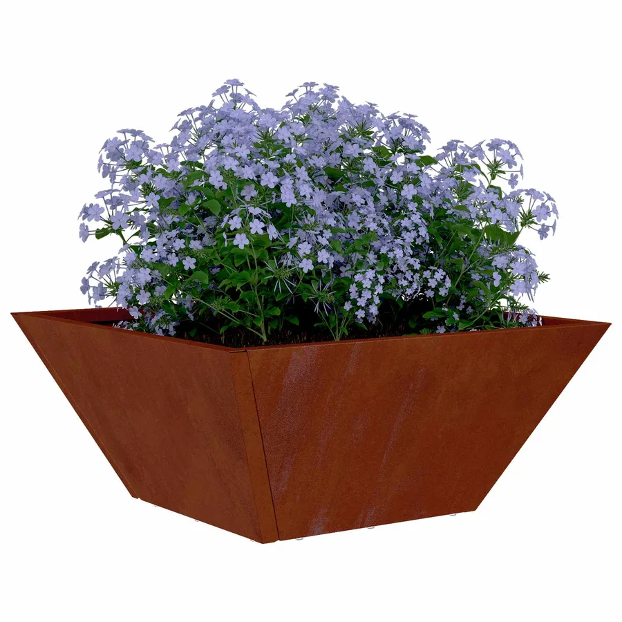 Cache-pot de jardin 5 pc Rouillé 35 x 35 x 15 cm Acier patiné - 3