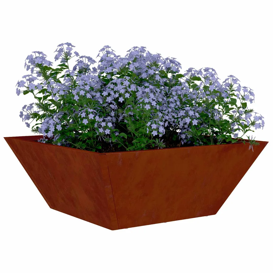 Cache-pot de jardin 5 pc Rouillé 40 x 40 x 15 cm Acier patiné - 3