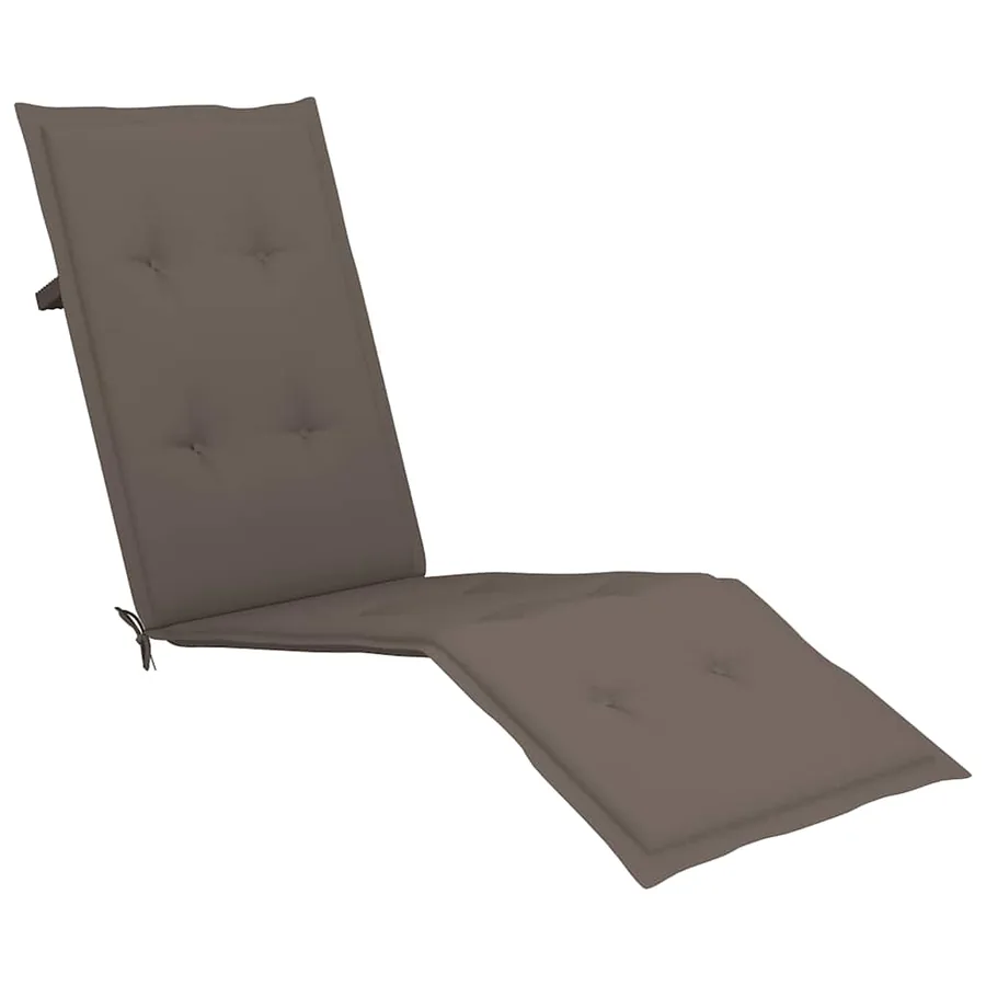 Chaise longue d'extérieur repose-pied et coussin Acacia solide - 6