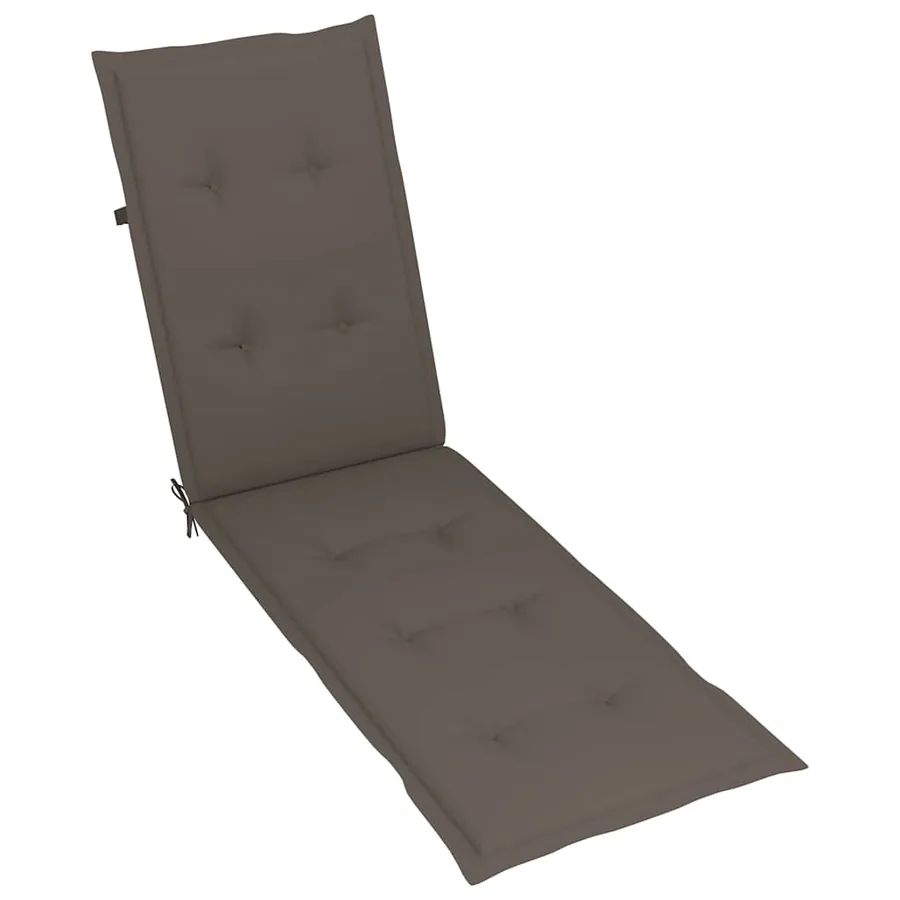 Chaise longue d'extérieur repose-pied et coussin Acacia solide - 7
