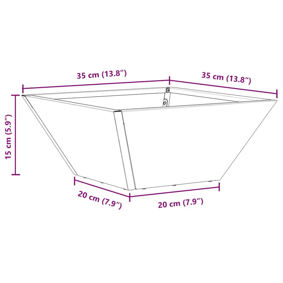 Cache-pot de jardin 5 pc Blanc 35 x 35 x 15 cm - 13