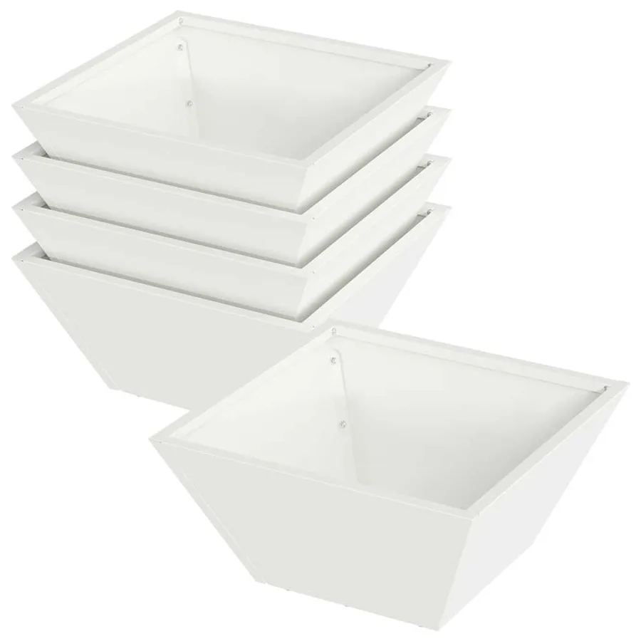 Cache-pot de jardin 5 pc Blanc 35 x 35 x 15 cm - 2