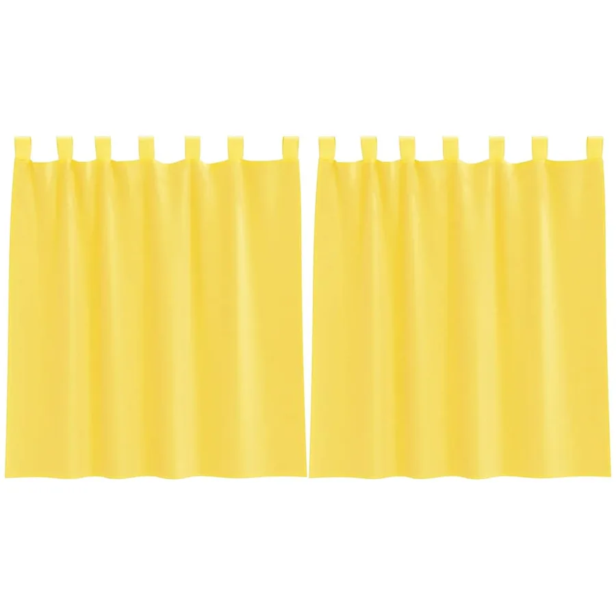 Voilages à œillets 2 pcs jaunes 140 x 140 cm - 2