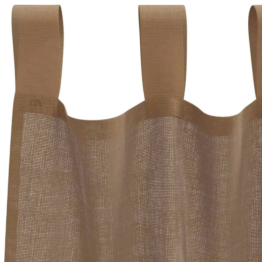 Voilages à œillets 2 pcs marron clair 140 x 245 cm - 5