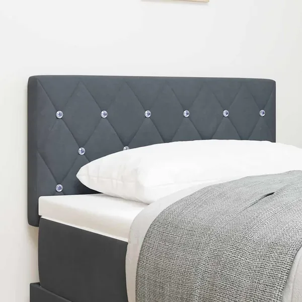Tête de lit LED avec bandes LED Gris foncé 80 cm Velours
