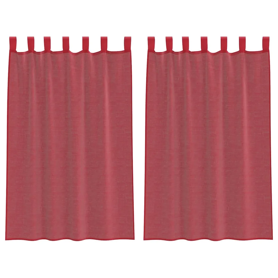 Voilages à œillets 2 pcs rouge bordeaux 140 x 175 cm - 2