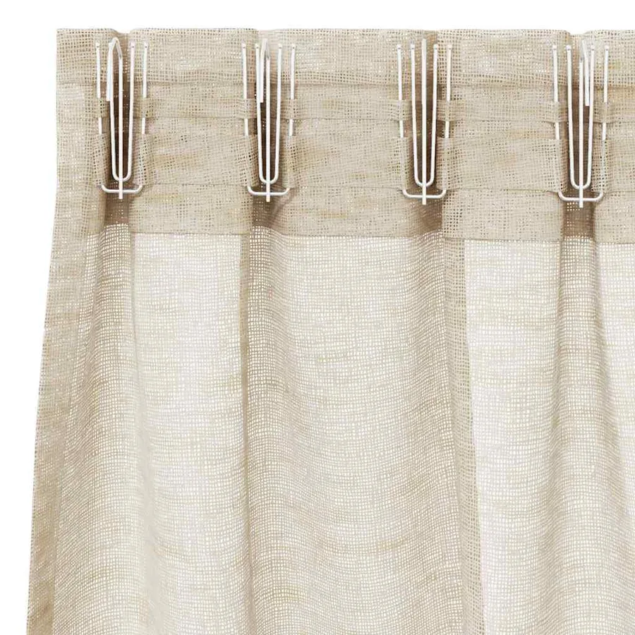 Rideau en Voile 2 pcs Couleur sable 225 x 140 cm Polyester - 5