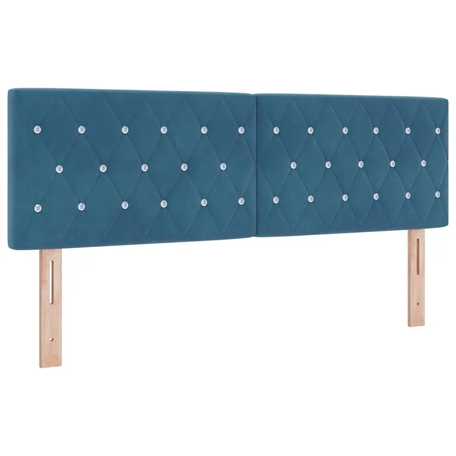 Tête de lit LED avec bandes LED Bleu foncé 144 cm Velours - 2
