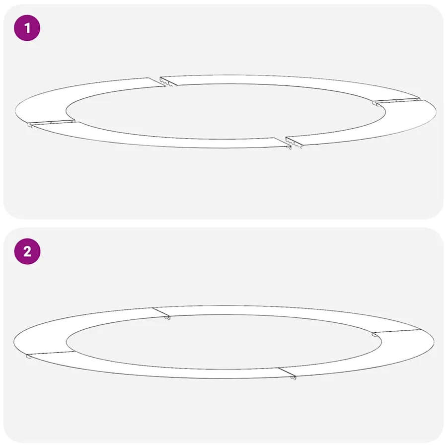 adapté pour anneaux d'arbre plats 5 pc Vert olive Ø90/120 cm - 7