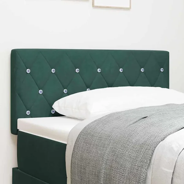 Tête de lit LED avec bandes LED Vert foncé 100 cm Velours