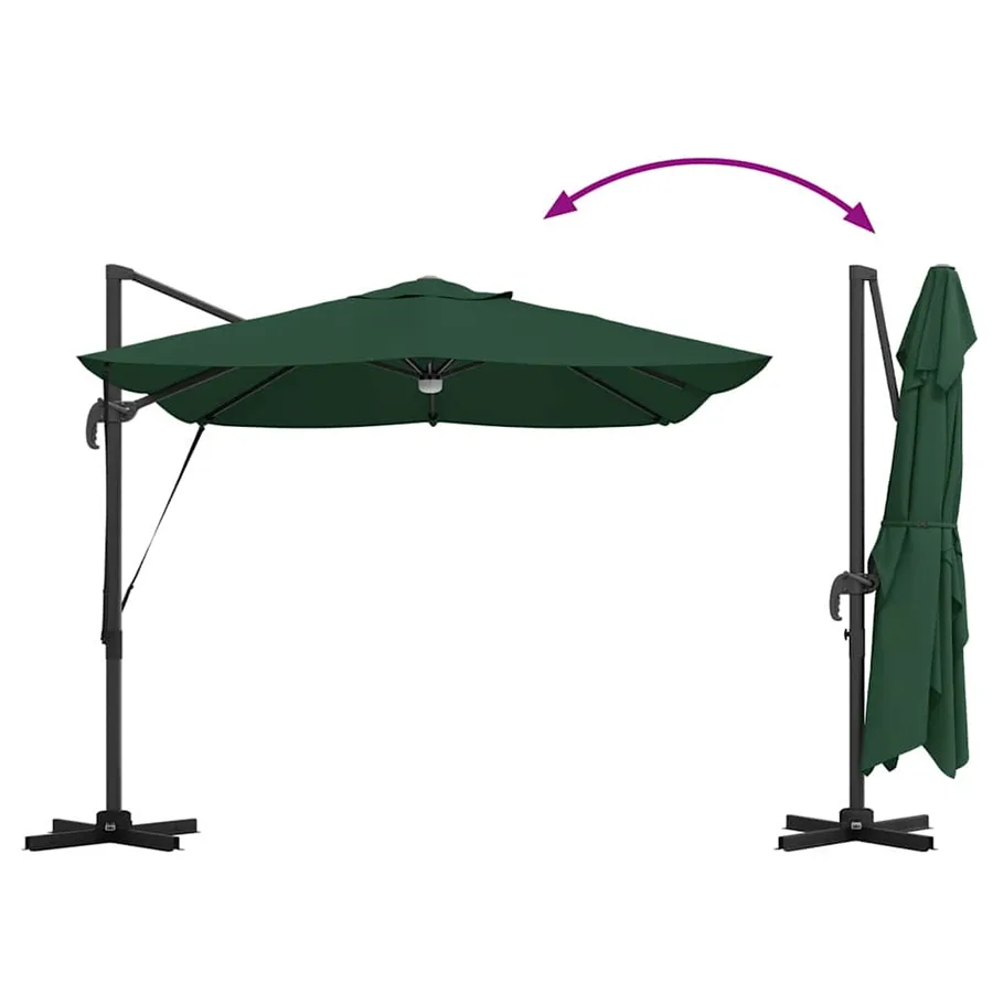 Parasol Vert 351 x 250 x 253 cm Polyester et Aluminium - 14