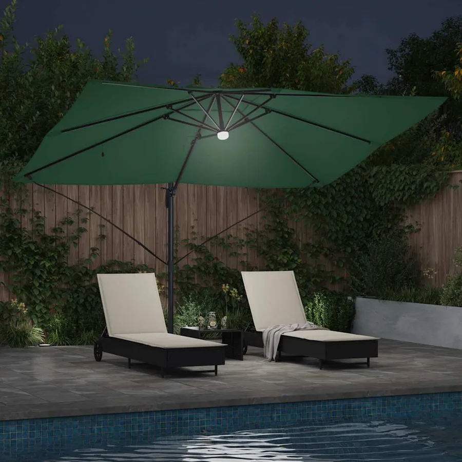 Parasol Vert 351 x 250 x 253 cm Polyester et Aluminium - 4