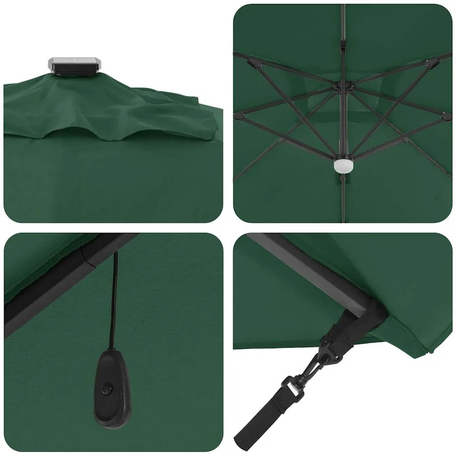 Parasol Vert 351 x 250 x 253 cm Polyester et Aluminium - 9