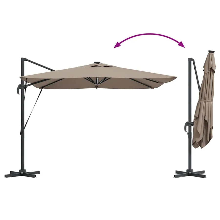 Parasol Taupe 286 x 284 x 270 cm Aluminium et polyester - 14