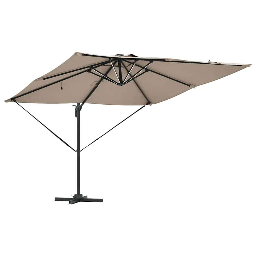 Parasol Taupe 286 x 284 x 270 cm Aluminium et polyester - 5