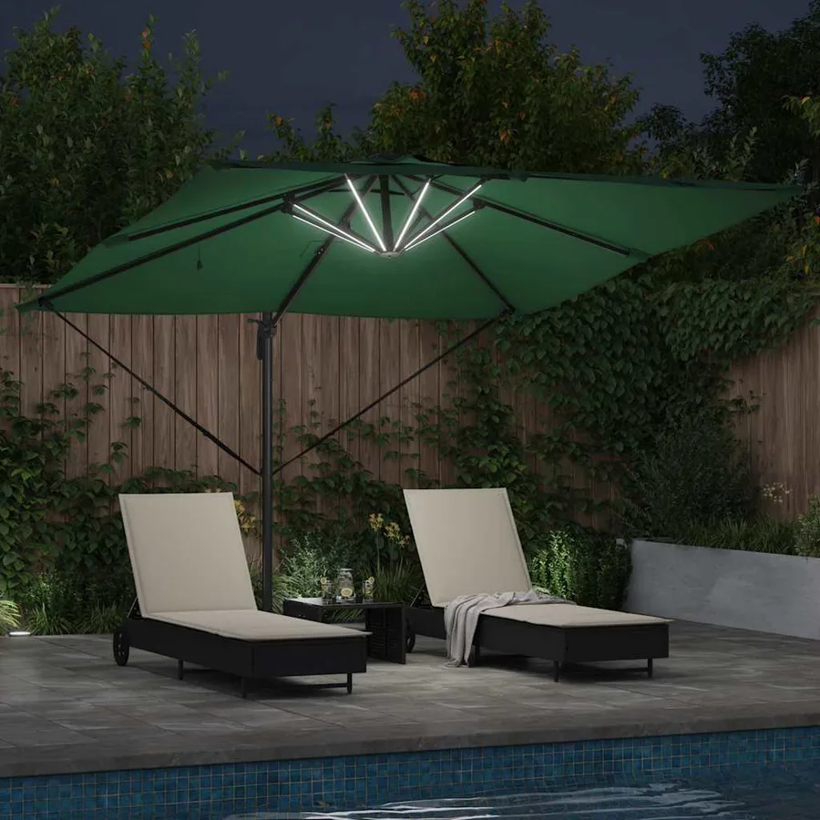 Parasol Vert 286 x 284 x 270 cm Aluminium et polyester - 4