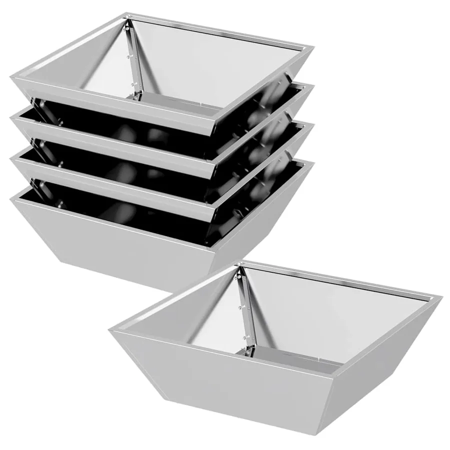 Cache-pot de jardin 5 pc Argent 50 x 50 x 15 cm Acier galvanisé - 2