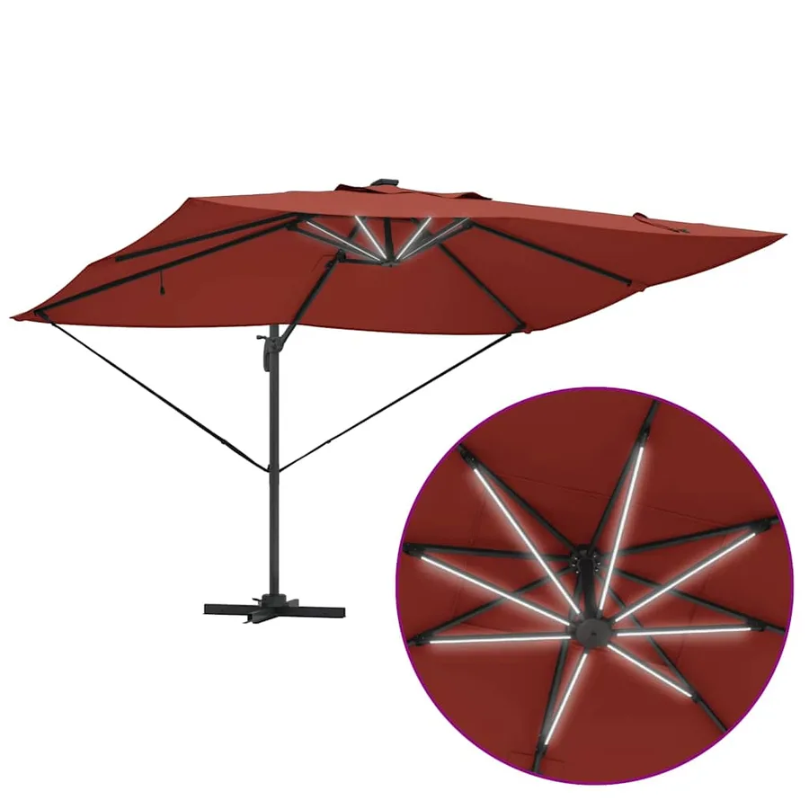 Parasol Terre cuite 352 x 251 x 265 cm Polyester et Aluminium - 12