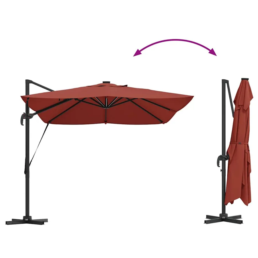 Parasol Terre cuite 352 x 251 x 265 cm Polyester et Aluminium - 14
