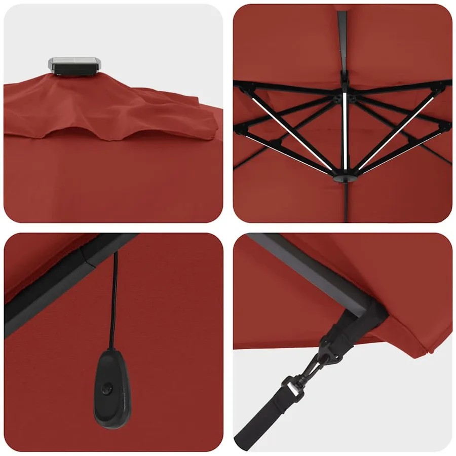 Parasol Terre cuite 352 x 251 x 265 cm Polyester et Aluminium - 9