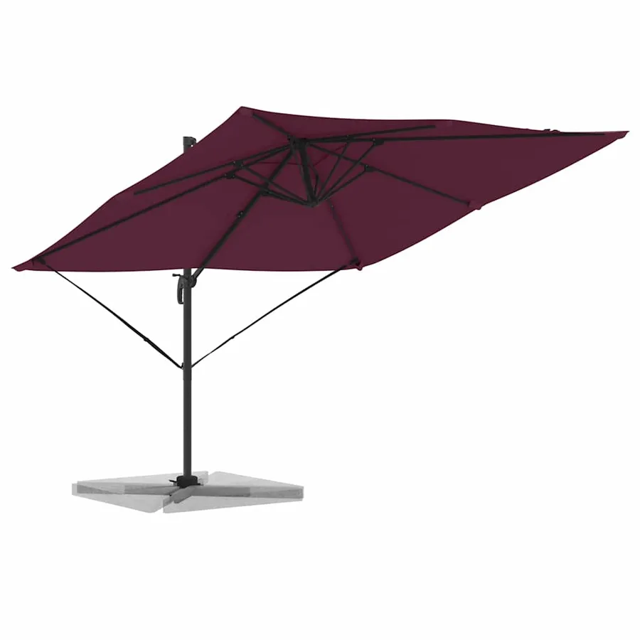 Parasol Roma Rouge 286 x 284 x 265 cm Aluminium et polyester - 3