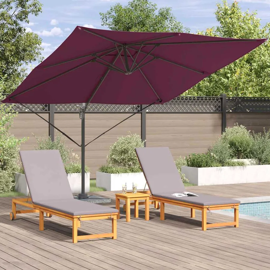 Parasol Roma Rouge 286 x 284 x 265 cm Aluminium et polyester - 4