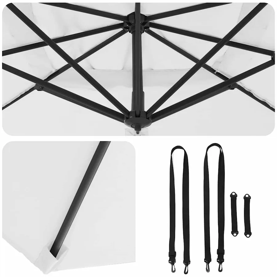 Parasol Sable 351 x 250 x 260 cm Polyester et Aluminium - 10