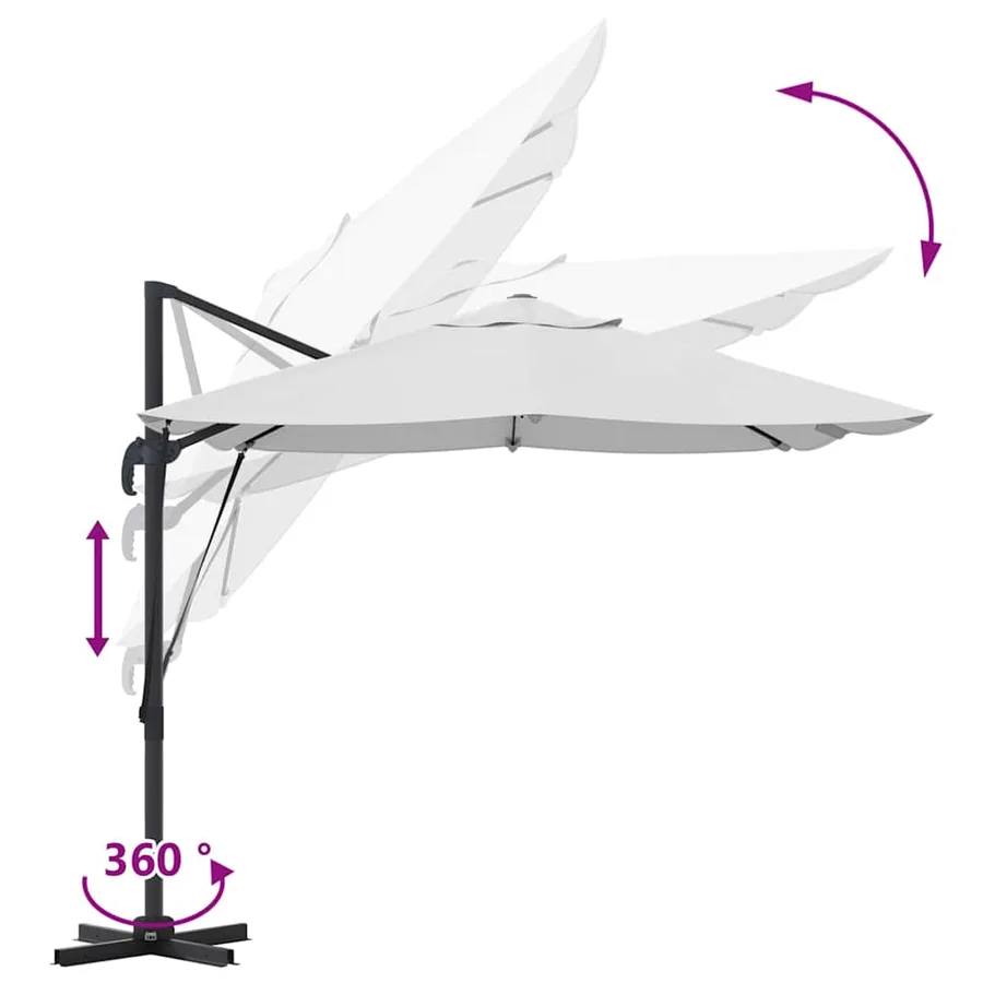 Parasol Sable 351 x 250 x 260 cm Polyester et Aluminium - 11