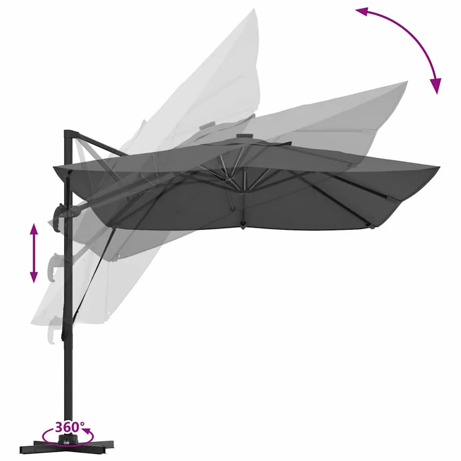 Parasol Anthracite 352 x 251 x 265 cm Polyester et Aluminium - 13