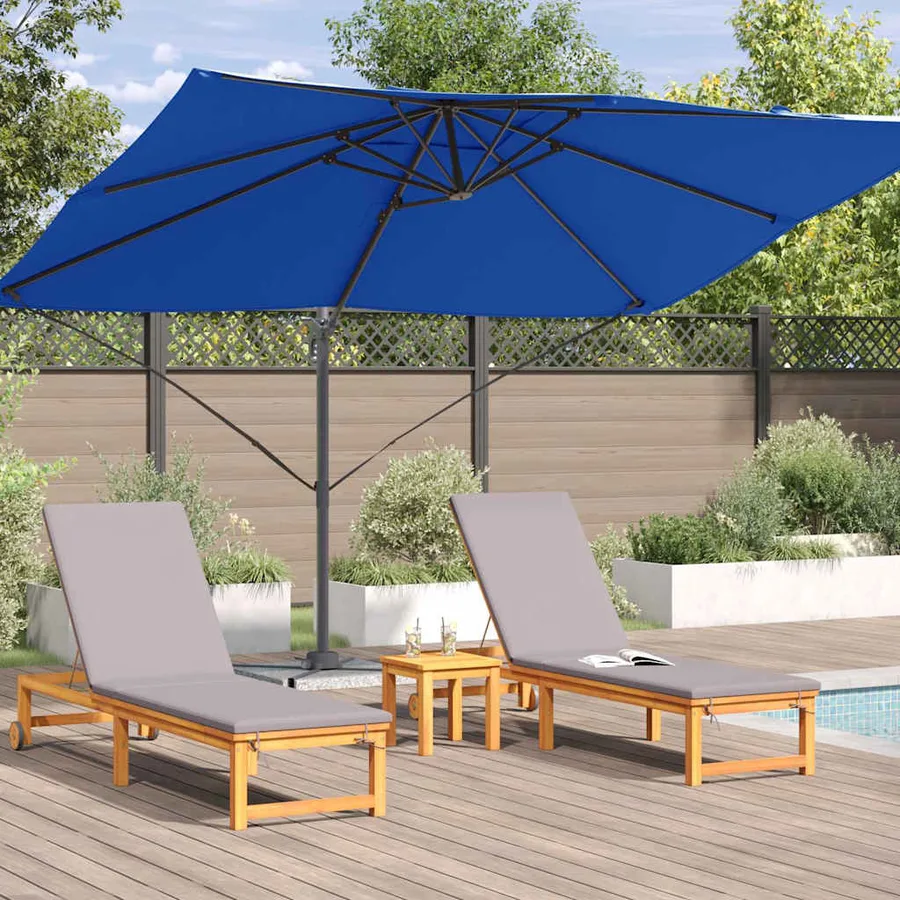Parasol 351 x 250 x 260 cm Polyester et Aluminium Azur - 4