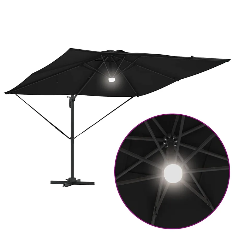Parasol Roma Noir 286 x 284 x 270 cm Aluminium et polyester - 12